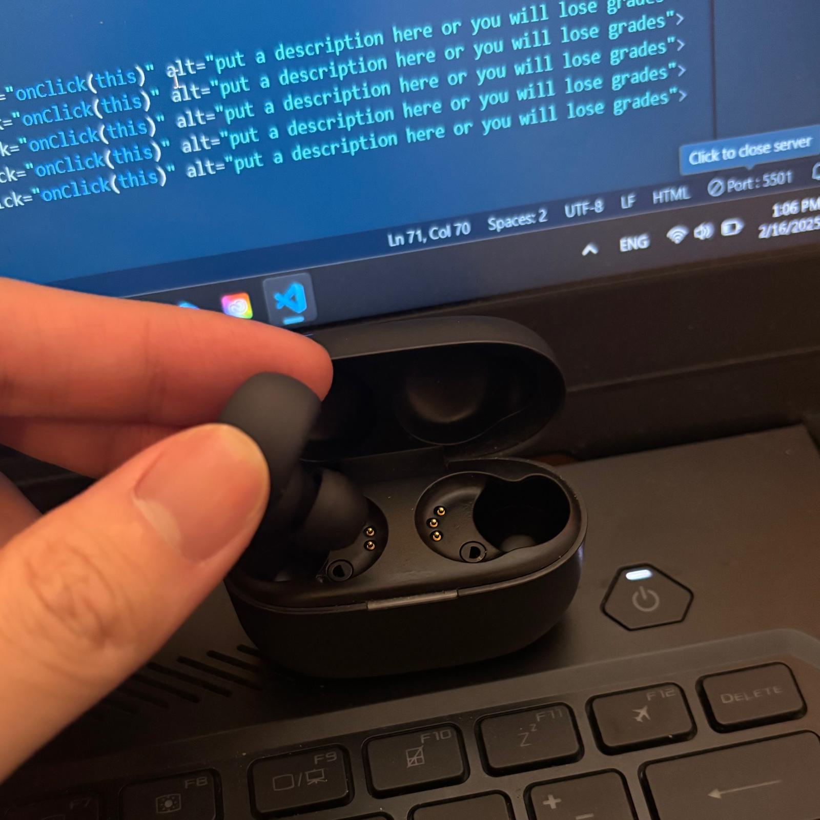 Putting Earbuds from the case