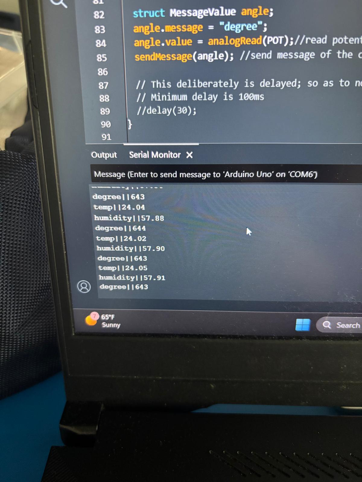 The arduino code to connect the arduino and the protopie