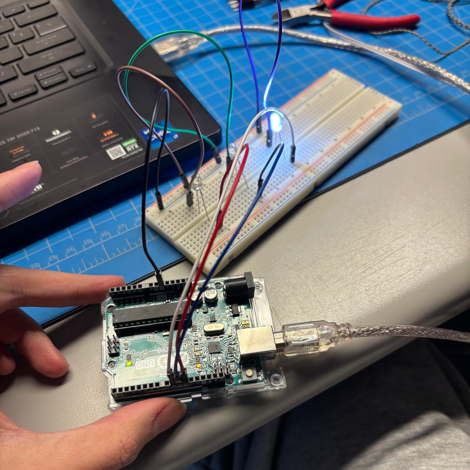Make simple arduino code to test LED and the Pressure Sensor